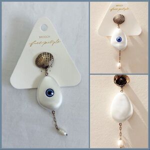 NWT Free People Lila Pin Brooch in Blue O/S
